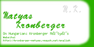 matyas kronberger business card